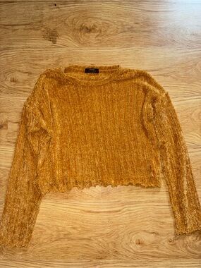 Velvet Ribbed Cropped Sweater